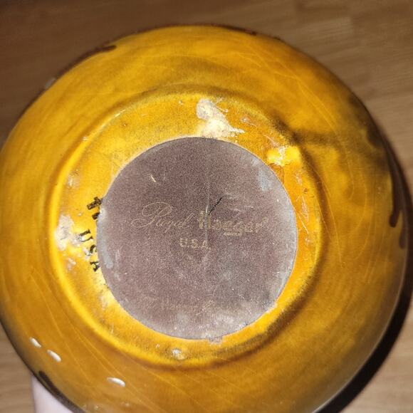 Vtg 70s Royal Hagar Earth Wrap Crackle Lava Glaze Pottery Planter Lot Of 2 Bowls - Picture 6 of 13